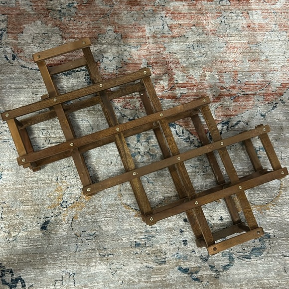 Vintage MCM style accordian collapsible wine rack, 14 bottles - Picture 1 of 7